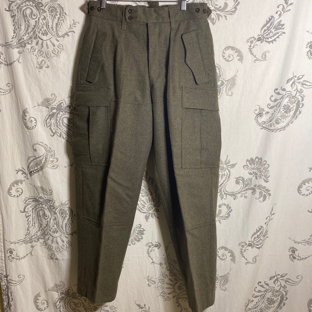 Vintage Niemann & Co German Military  100% Wool Army Pants Cargo 30/29‎